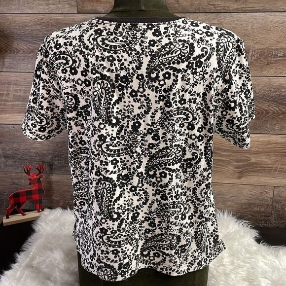 Kim Rogers Ladies Black and White Paisley Print Pullover Top, Size M - Picture 4 of 5